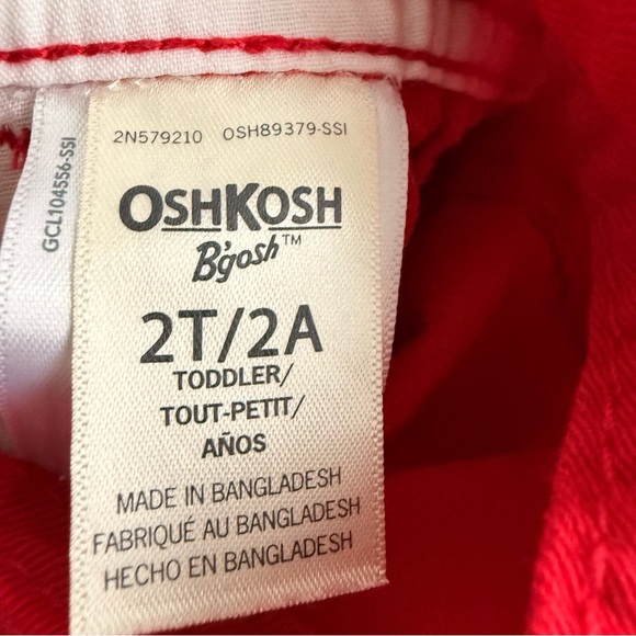OshKosh B'gosh Red Girl Short Overalls size 2t - Picture 5 of 5